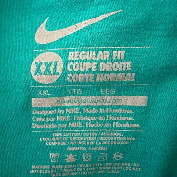 Nike T Shirt Short Sleeve Cotton Green Miami Dolphins‎ Size XXL - Picture 4 of 5